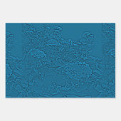 Lantana Floral Teal Blue Design Geschenkpapier Set (Vorderseite)