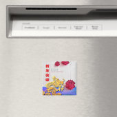 Lantern Blume Chinesischer Drache Neujahr 2024 SqM Magnet (In Situ (Geschirrspüler))