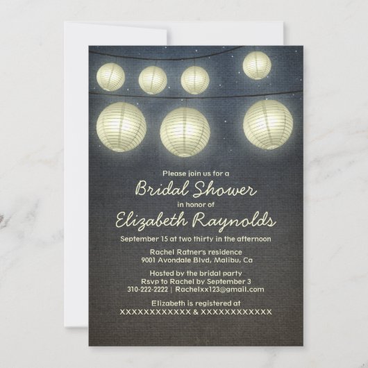 Lantern Bridal Dusche Einladungen (Vorderseite)