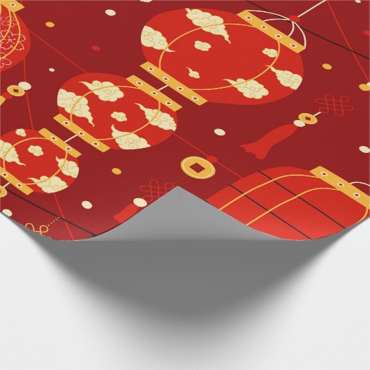 Lantern Chinesisches Neujahrsmuster Geschenkpapier (Ecke)