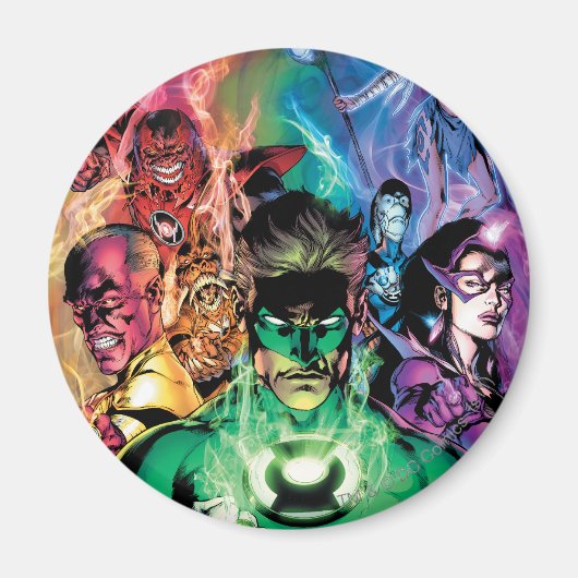 Lantern Corps Gruppe mit Farben Magnet (Vorne)