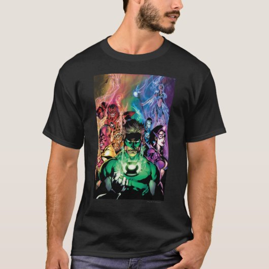 Lantern Corps Gruppe mit Farben T-Shirt (Vorderseite)