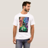 Lantern Corps Gruppe mit Farben T-Shirt (Vorne ganz)