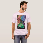 Lantern Corps Gruppe mit Farben T-Shirt (Vorne ganz)
