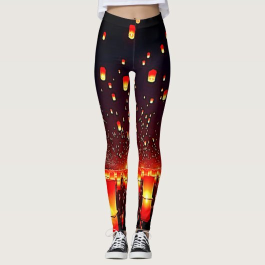 Lantern Festival Night Glow Artwork Leggings (Vorderseite)