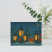 Lantern Fox Garden Postkarte (Stehend Vorderseite)