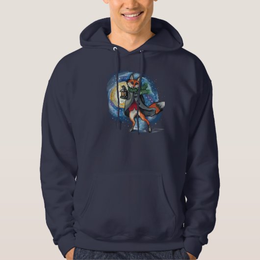 Lantern Fox Holiday Hoodie (Vorderseite)
