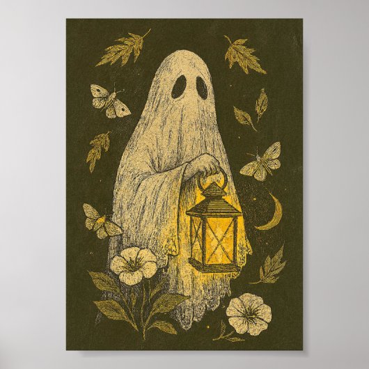 Lantern Ghost Halloween Boho Poster (Vorne)