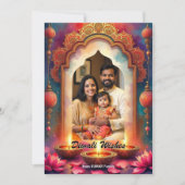 Lantern Glow Diwali Greeting Card Einladung (Vorderseite)