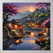 Lantern Glühbirnen und Wasser Poster (Vorne)