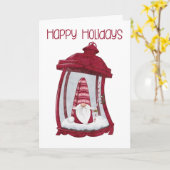 Lantern Gnome Weihnachtskarte Karte (Gelbe Blume)