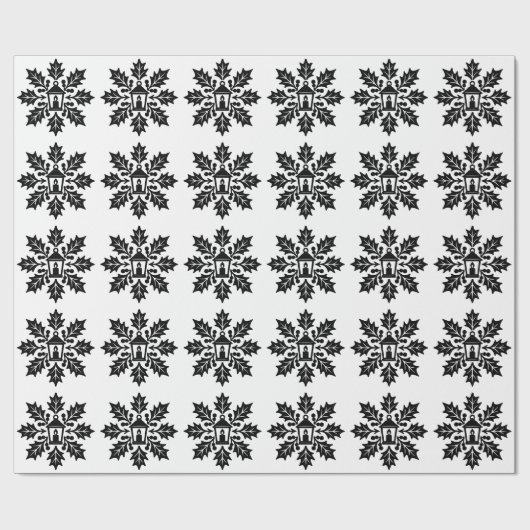 Lantern & Holly Snowflake Geschenkpapier (Flach)