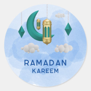 Lantern Islamic Ramadan Kareem Round Sticker
