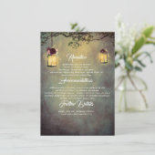 Lantern Lights Rustic Wedding Information Guest Begleitkarte (Stehend Vorderseite)