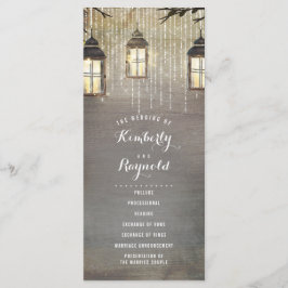 Lantern Lights Rustikale Hochzeitsprogramme Programm