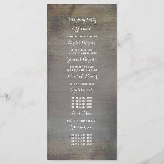 Lantern Lights Rustikale Hochzeitsprogramme Programm (Rückseite)