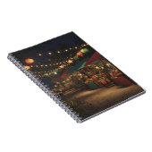 Lantern-Lit Market Night Stalls Art Notebook Notizblock (Rechte Seite)