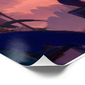 Lantern-Lit Twilight Pavilion Fantasy Scene Poster (Ecke)
