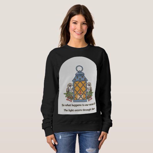 Lantern of Healing | Gentle Light & Spiritual Hope Sweatshirt (Vorne ganz)