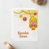 Lantern Ramadan Kareem Muslim Mitteilungskarte (Vorderseite/Rückseite Beispiel)