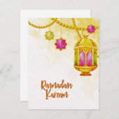 Lantern Ramadan Kareem Muslim Mitteilungskarte (Vorne/Hinten)