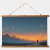 Lantern Sky – Magical Halloween Night Wall Poster Wandteppich Mit Holzrahmen (Vorne)