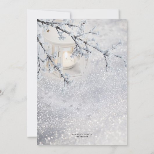 Lantern Snow Winter Bridal Dusche Einladung (Rückseite)