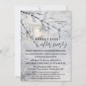 Lantern Snow Winter Elope Hochzeitsempfang nur Einladung (Vorderseite)