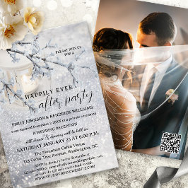 Lantern Snow Winter Elope Hochzeitsempfang nur Einladung