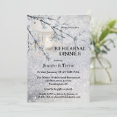 Lantern Snow Winter Probe Dinner Einladung (Stehend Vorderseite)