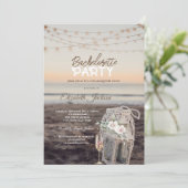 Lantern, Streichlichter, Blume Glasbachelorette Einladung (Stehend Vorderseite)