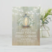 Lantern und Gipskraut Rustikale Probe Abendessen Einladung (Stehend Vorderseite)