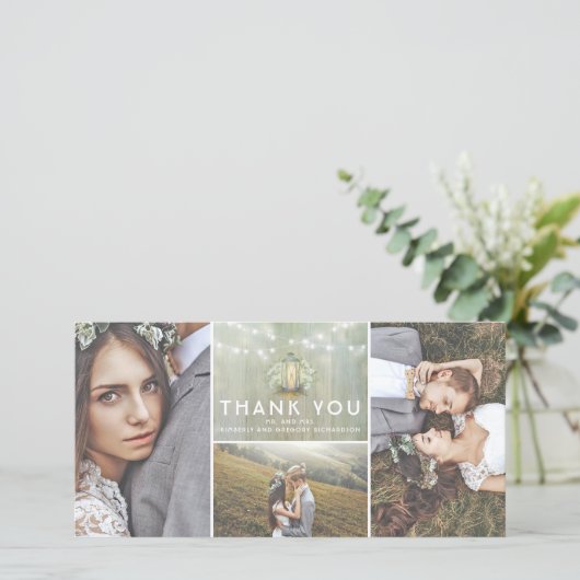 Lantern und Gipskraut Wedding Danke (Stehend Vorderseite)