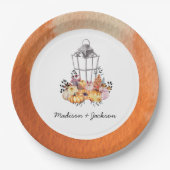 Lantern Wasserfarbenherbst Personalisiert Pappteller (Vorderseite)