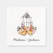 Lantern Wasserfarbenherbst Personalisiert Serviette (Vorderseite)