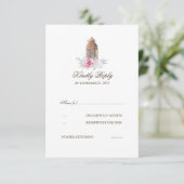 Lantern Wedding RSVP Karte (Stehend Vorderseite)