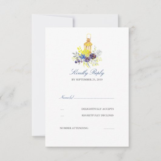 Lantern Wedding RSVP Karte (Vorderseite)