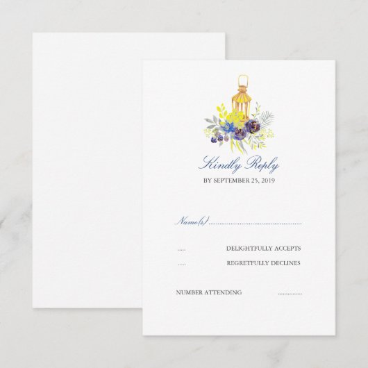 Lantern Wedding RSVP Karte (Vorne/Hinten)