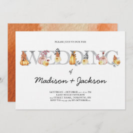 Lantern Wedding Watercolor Herbsteinladung Einladung