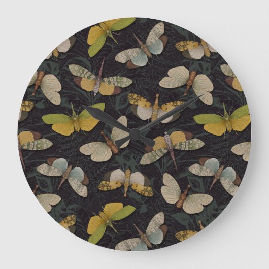 Lanternflies - Pyrops Candelaria & Planthoppers Große Wanduhr (Vorderseite)