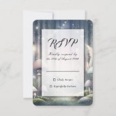 Lanternlight Dreams Enchanted Forest Wedding RSVP Karte (Vorderseite)