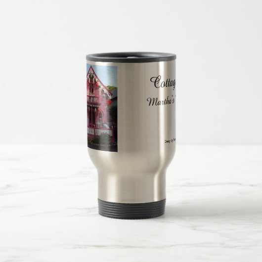 Lanterns and Pink Gingerbread - Martha's Vineyard Reisebecher (Mittel)