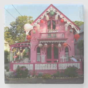 Lanterns and Pink Gingerbread - Martha's Vineyard Steinuntersetzer