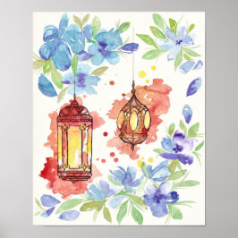 Lanterns Aquarellkunstposter Poster