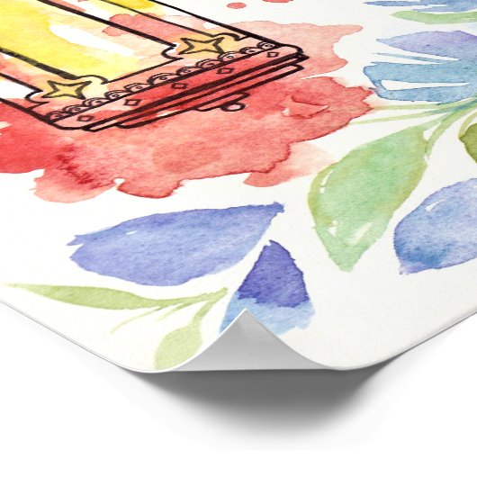 Lanterns Aquarellkunstposter Poster (Ecke)