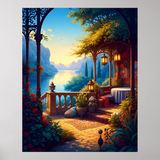 Lanterns at the Luminous Terrace Poster (Vorne)