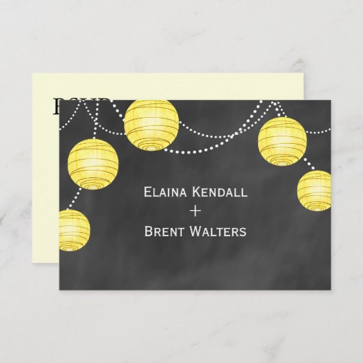 Lanterns auf Chalk-UAWG in Gelb RSVP Karte (Vorne/Hinten)