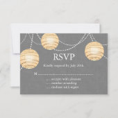 Lanterns auf Gray Burlap UAWG RSVP Karte (Vorderseite)