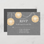 Lanterns auf Gray Burlap UAWG RSVP Karte (Vorne/Hinten)