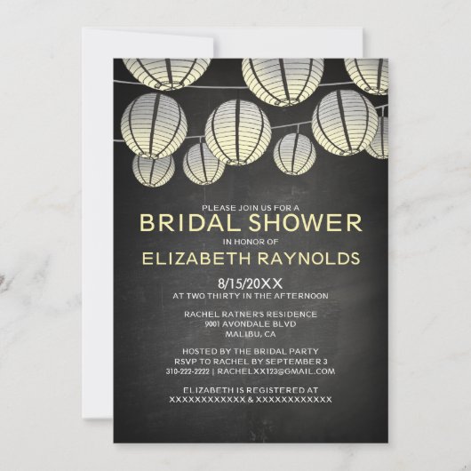 Lanterns Bridal Dusche Einladungen (Vorderseite)
